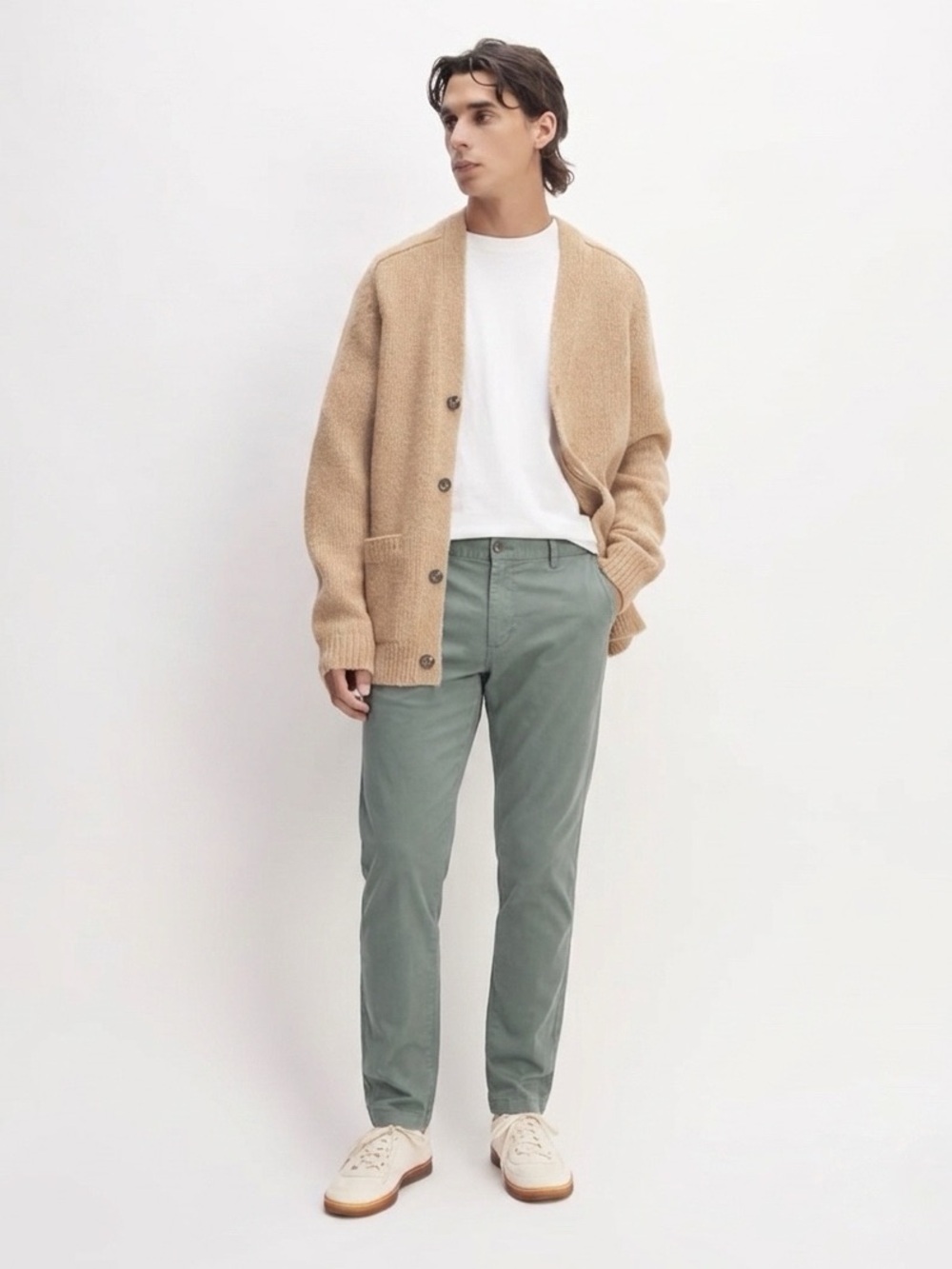 EVERLANE Men’s The Performance Traveller Chino, Sage Green, Sz 34/30
